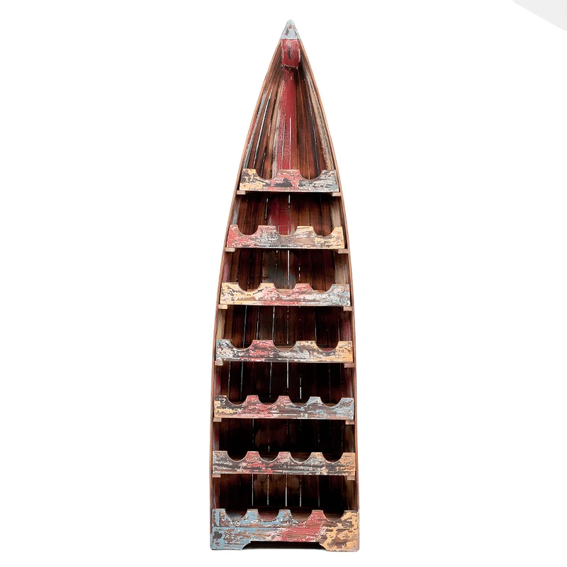 Massivholz Bootsregal Weinregal VINO H200cm Multi-Color