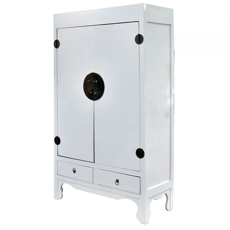 Hochzeitsschrank ASIA Antik-Weiß Shabby Chic ca. H175cm
