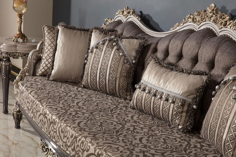 Casa Padrino Luxus Barock Beistelltisch Grau / Braun / Gold H. 60 cm - Barock Möbel