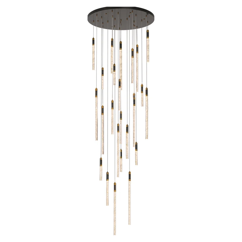 Richmond Pendelleuchte Crosley black/gold, 25-flammig, Ø120 cm