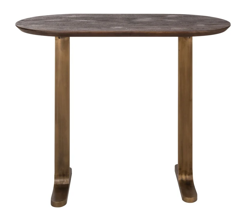 Bartisch Revelin Mangoholz mit gebürsteten Goldbeinen, 140x75x105 cm