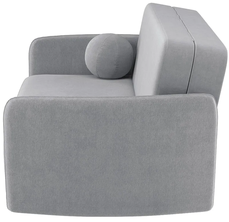 Ausziehbares Zweiersofa Paxi 165 cm mit Stauraum, hellgrauer Chenille-Bezug