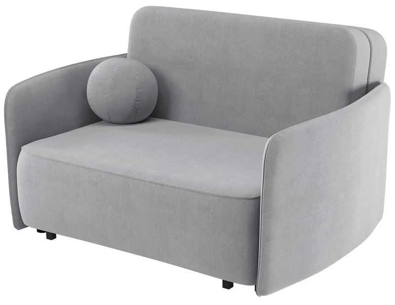 Ausziehbares Zweisitzer-Sofa Paxi 145 cm mit Stauraum, hellgrauer Chenille-Bezug
