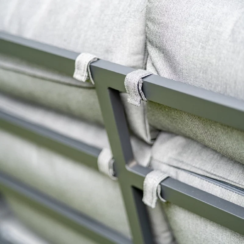 Casa Padrino Luxus Garten Möbel Set Grau - 1 Tisch & 1 Ecksofa & 1 Sitzbank & 1 Hocker