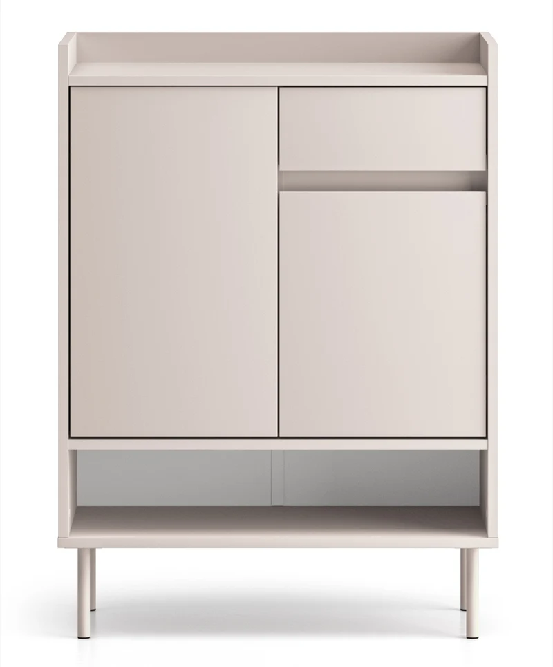 Zweittüriger Schuhschrank Dioce mit Schublade 70 cm Kaschmir