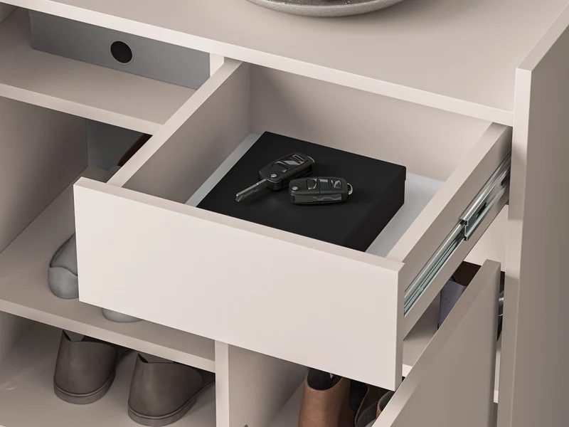 Zweittüriger Schuhschrank Dioce mit Schublade 70 cm Kaschmir
