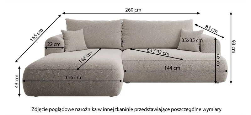 Ecksofa mit Schlaffunktion Ovo, L-förmig, linksseitig, mit Stauraum, grau-beiger Samt, pflegeleicht