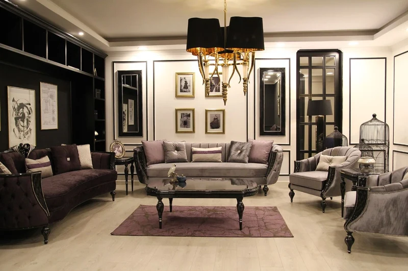 Casa Padrino Luxus Barock Sofa Grau / Schwarz / Silber 265 x 90 x H. 85 cm - Wohnzimmer Sofa mit edlem Samtstoff - Barock Möbel