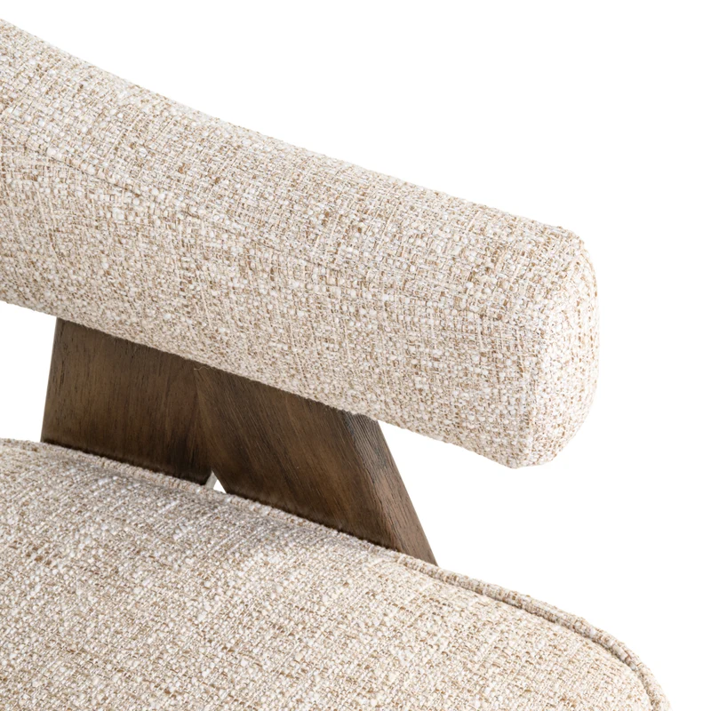 Esszimmerstuhl Mori Cream Tweed – Richmond mit Massivholzgestell