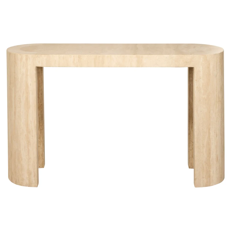 Konsole Alexander Jones Biltmore aus Travertin & Eisen, beige