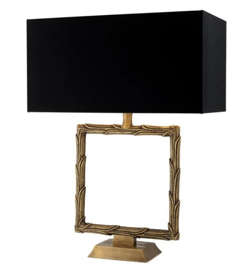 Casa Padrino Luxus Tischleuchte aus Messing, 25,5 x 40 x H 52,5 cm, edle Hotel Leuchte in Messingfarben