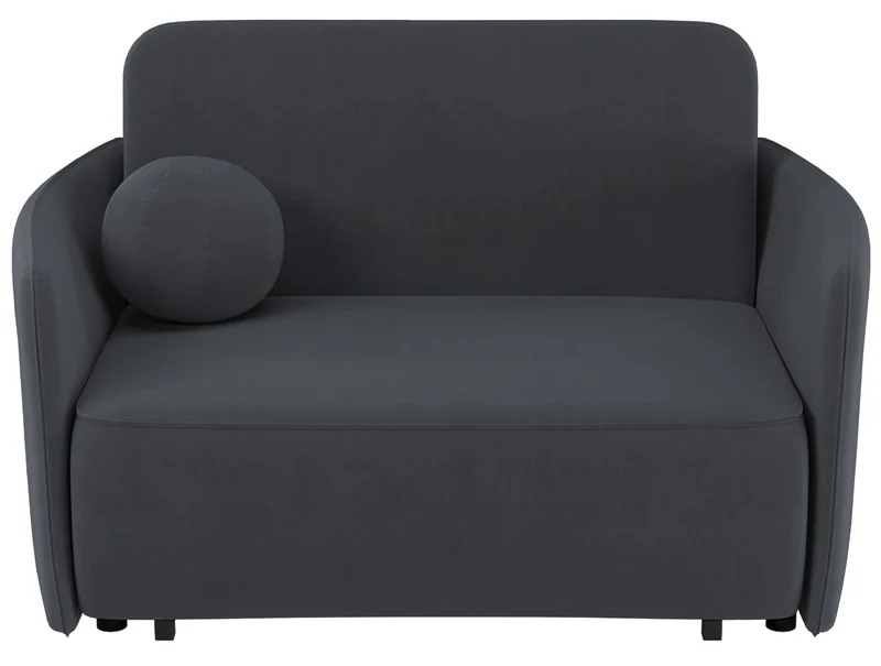 Ausziehbares Zweisitzer-Sofa Paxi 145 cm mit Stauraum, dunkelgrauer Chenille-Bezug