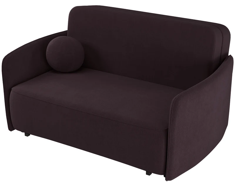 Ausziehbares Zweisitzer-Sofa Paxi 165 cm mit Stauraum, Pflaumenfarbener Chenillestoff