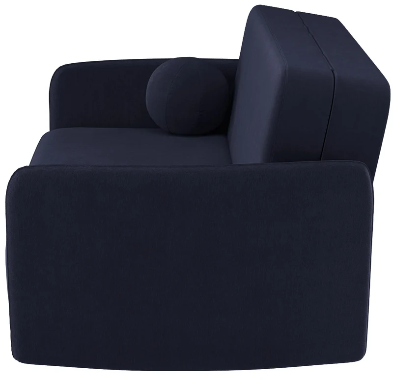 Ausziehbares Zweisitzer-Sofa Paxi 165 cm mit Stauraum, marineblauer Chenille-Stoff