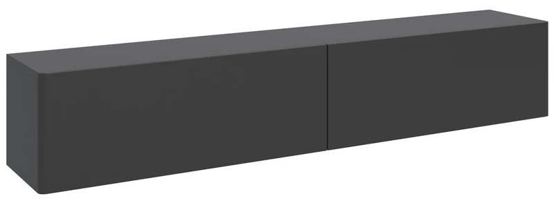 Hängender TV-Schrank Olio mit zwei Klappen, 175 cm, schwarz