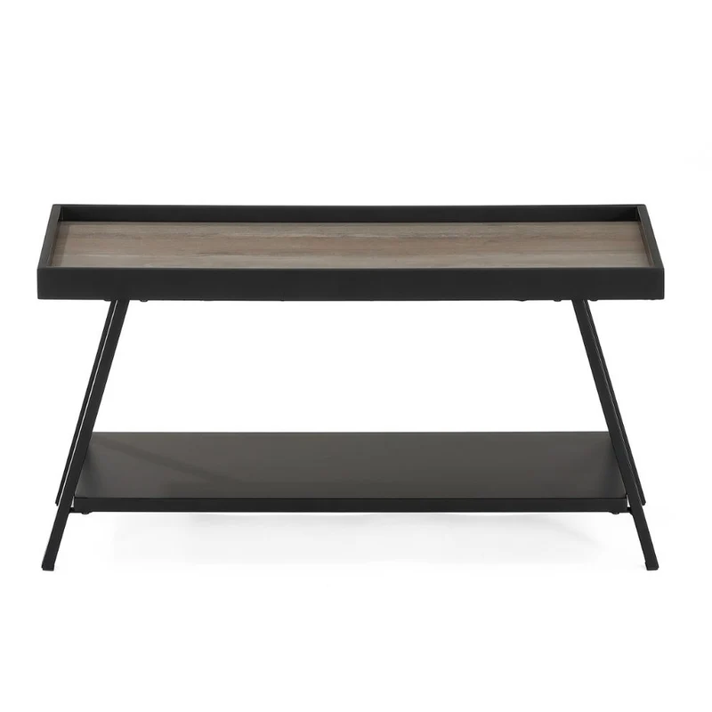 Moderner Couchtisch CUDA 80cm Altholz-Look Metallgestell