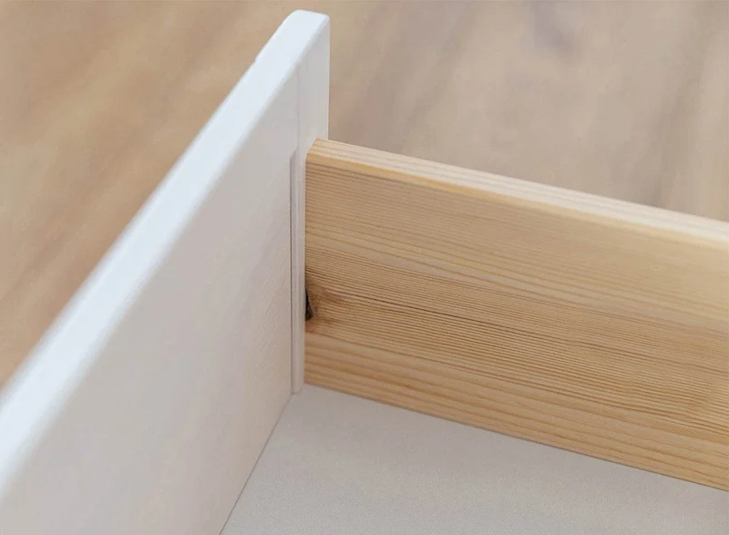 Großes Sideboard aus Massivholz | Viertürige Wohnzimmerkommode Marone Elite mit Schubladen