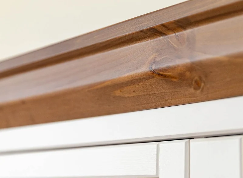 Sideboard aus Massivholz | Zweitürige Wohnzimmerkommode Marone Elite Tabacco mit zwei Schubladen