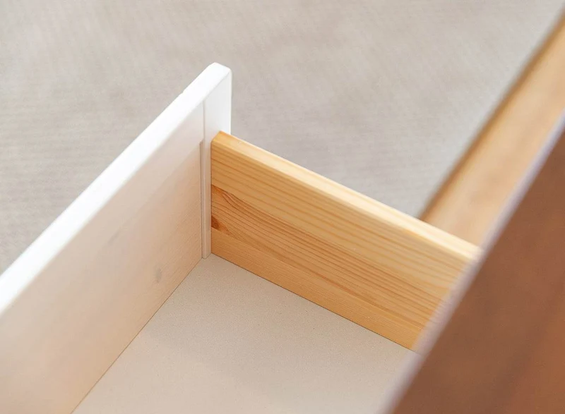 Großes Sideboard aus Massivholz | Viertürige Wohnzimmerkommode Marone Elite Tabacco mit Schubladen