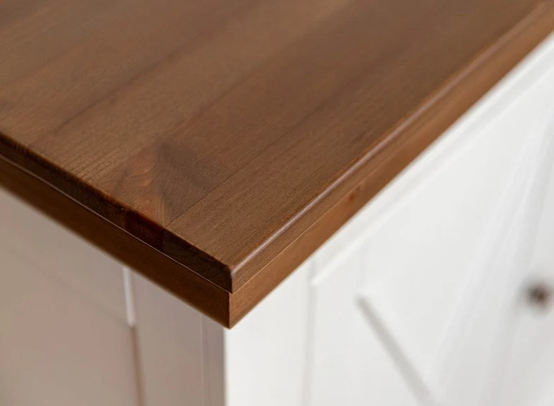 Großes Sideboard aus Massivholz | Viertürige Wohnzimmerkommode Marone Elite Tabacco mit Schubladen
