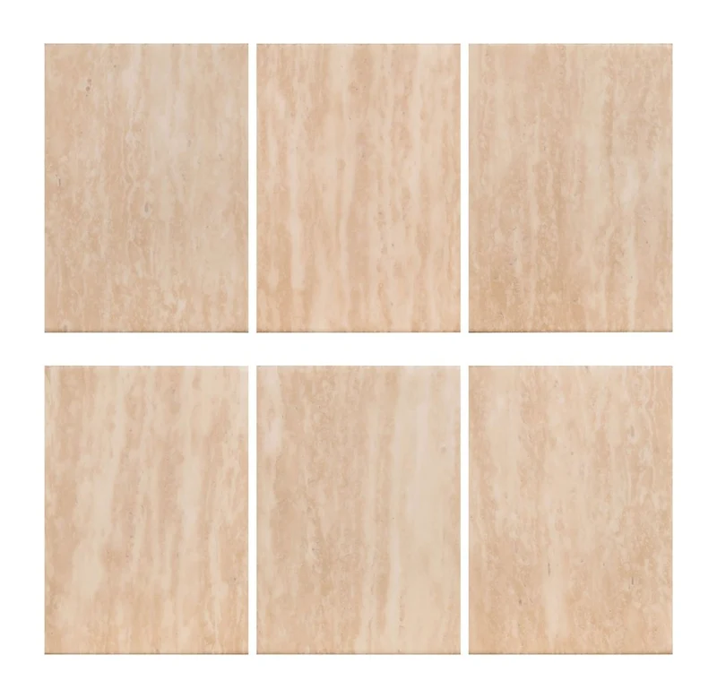 Esstisch Fictus 240 cm beige – Faux-Travertin-Optik, Eisengestell