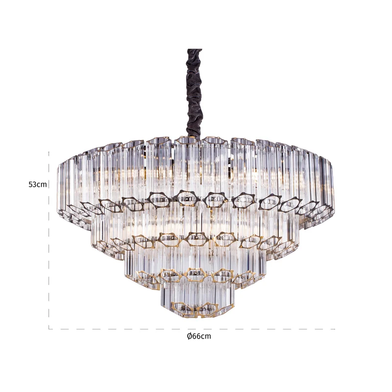 Richmond Pendelleuchte Bece Chrom – Kristallglas-Design, 9-flammig