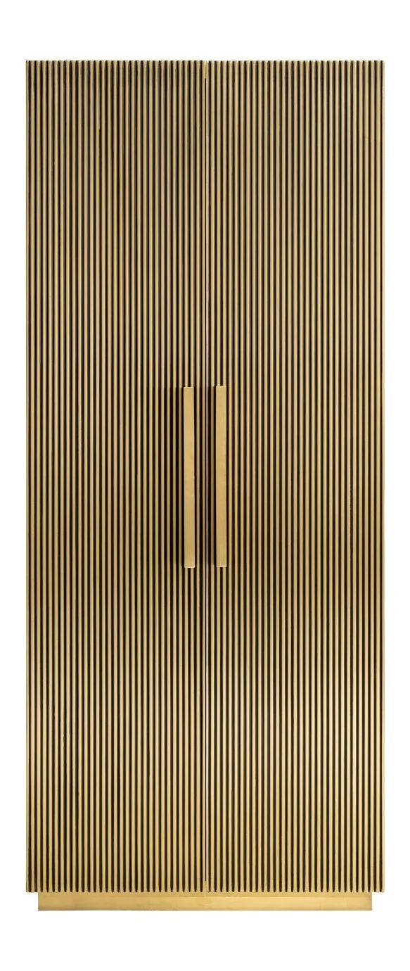 Schrank Ironville gold, 191 cm, Eisen mit Messingverkleidung