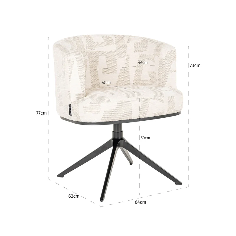 Esszimmerstuhl Cheyenne beige graffic mit Drehfunktion, Richmond