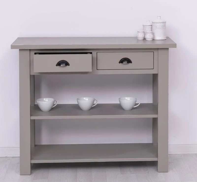 Landhaus Wandtisch aus Massivholz mit zwei Schubladen