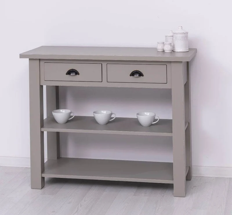 Landhaus Wandtisch aus Massivholz mit zwei Schubladen