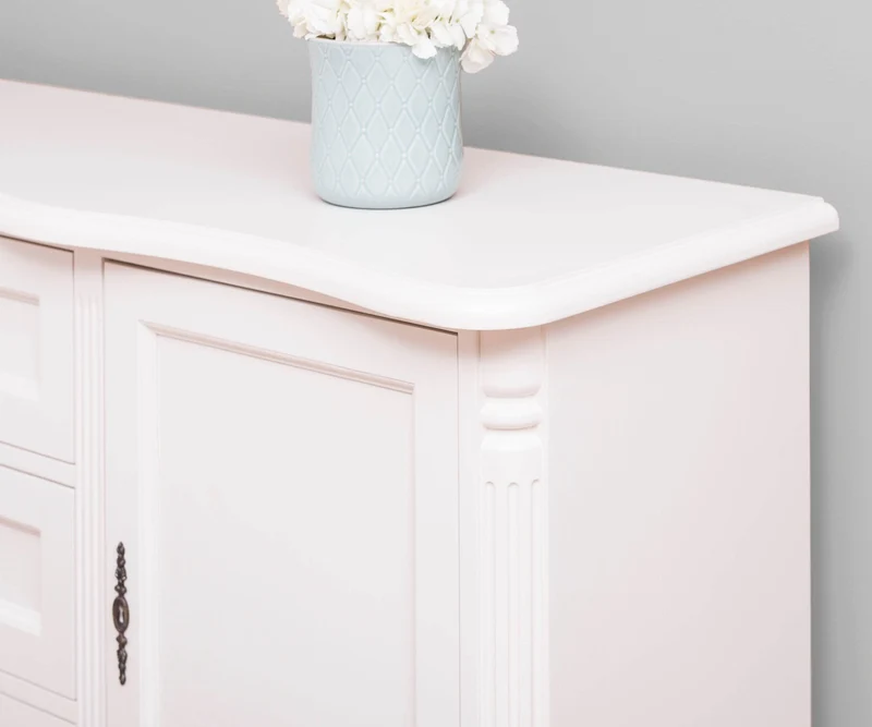 Sideboard aus Massivholz mit 2 Türen und 3 Schubladen | Barock Kommode mit geschwungenen Beinen