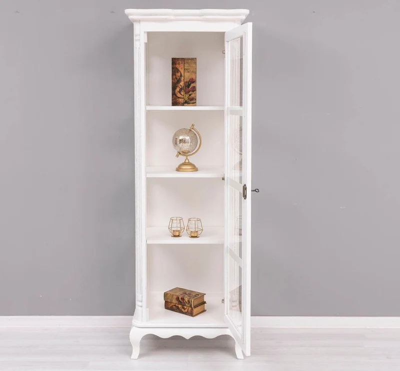 Vintage Vitrine aus Massivholz | Gläserschrank im Barockstil