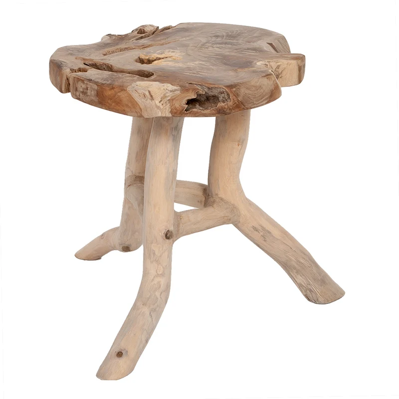 Teak Beistelltisch ROOT ca. H45cm Natural massiv Couchtisch