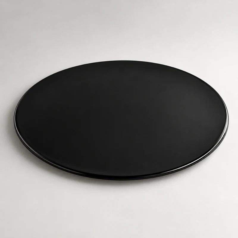 Glasplatte TERRY 30cm schwarz 8mm rund gehärtetes Glas Platzteller