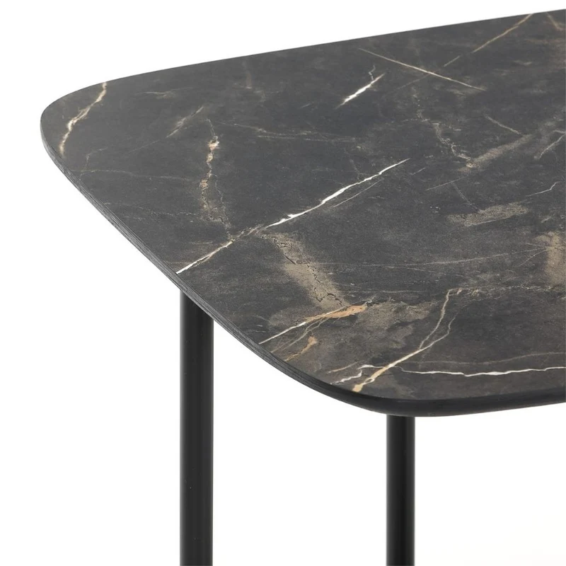 Design Beistelltisch MARMOL 55cm schwarz moderne Marmor-Optik