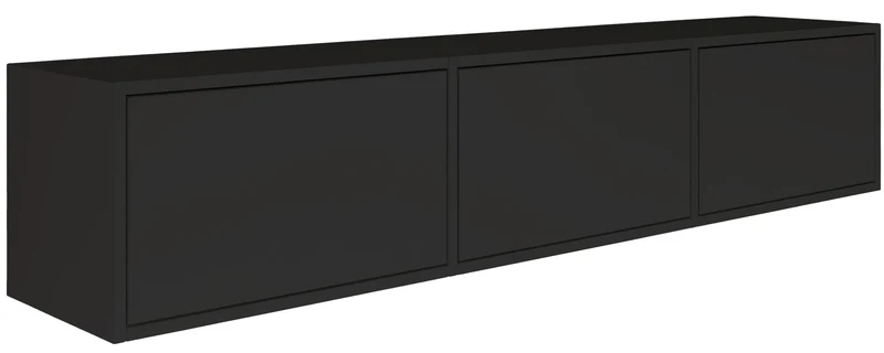 Hängender TV-Schrank Framme mit drei Klappen, 150 cm, schwarz