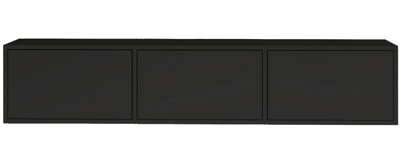 Hängender TV-Schrank Framme mit drei Klappen, 150 cm, schwarz