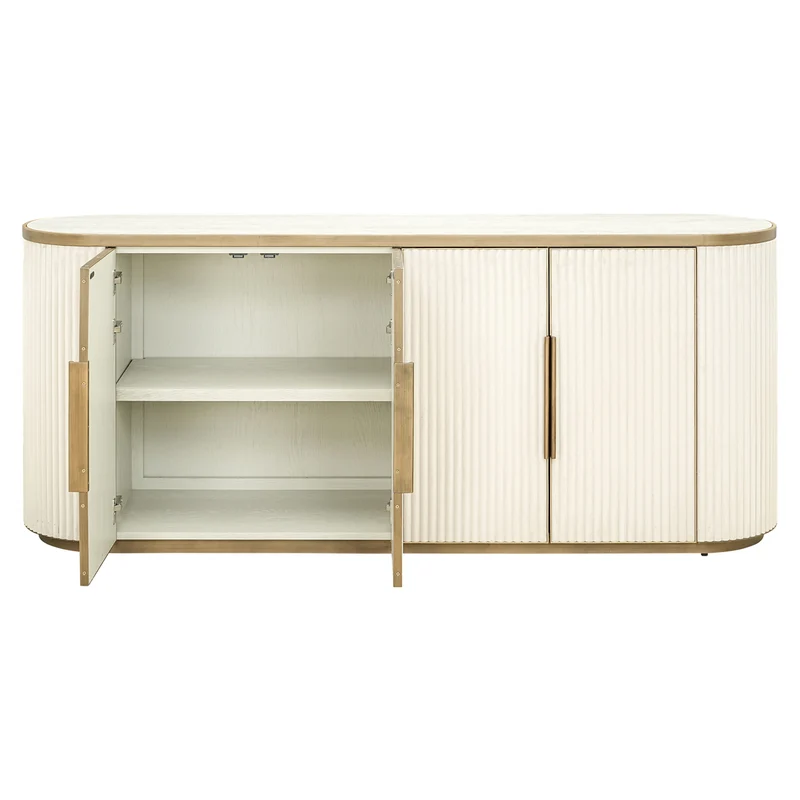 Sideboard Tivoli Weiß mit Keramikplatte und Softclose-Türen