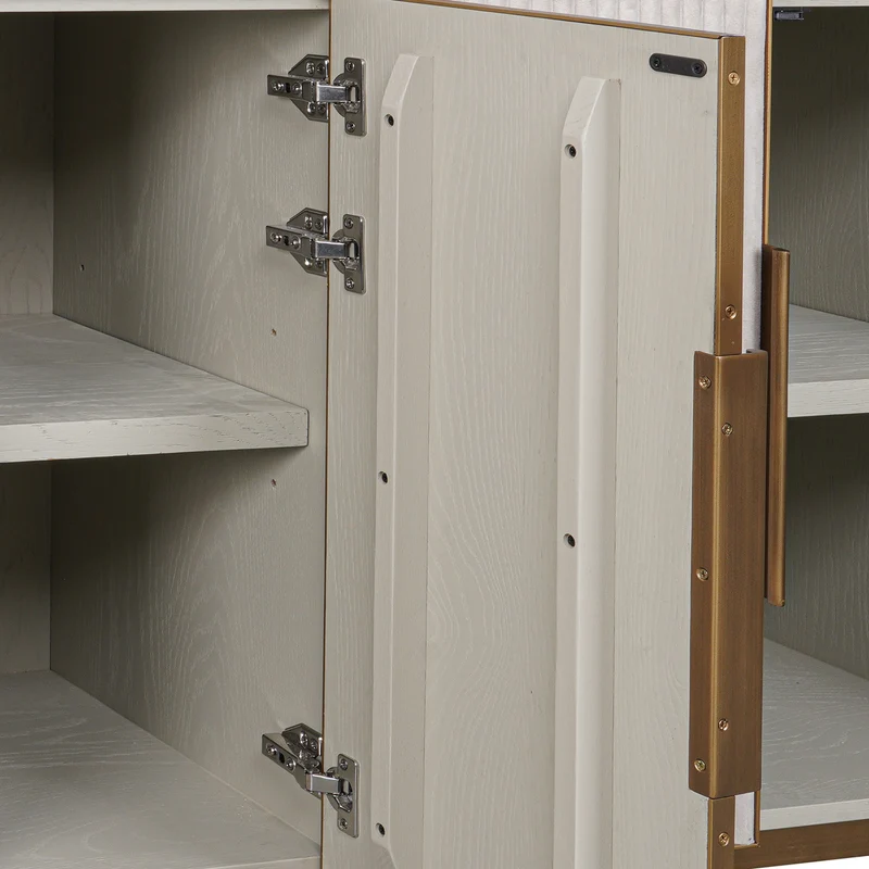 Sideboard Tivoli Weiß mit Keramikplatte und Softclose-Türen