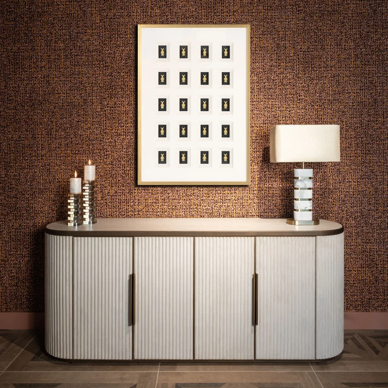 Sideboard Tivoli Weiß mit Keramikplatte und Softclose-Türen