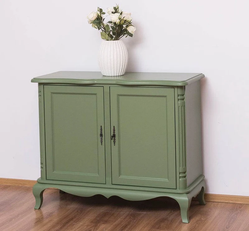 Geschwungenes Sideboard aus Massivholz im Vintage Stil - mit Doppeltür