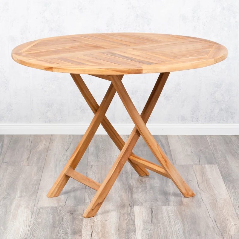 Teak Gartentisch KURSI klappbar ca. D100cm Esstisch