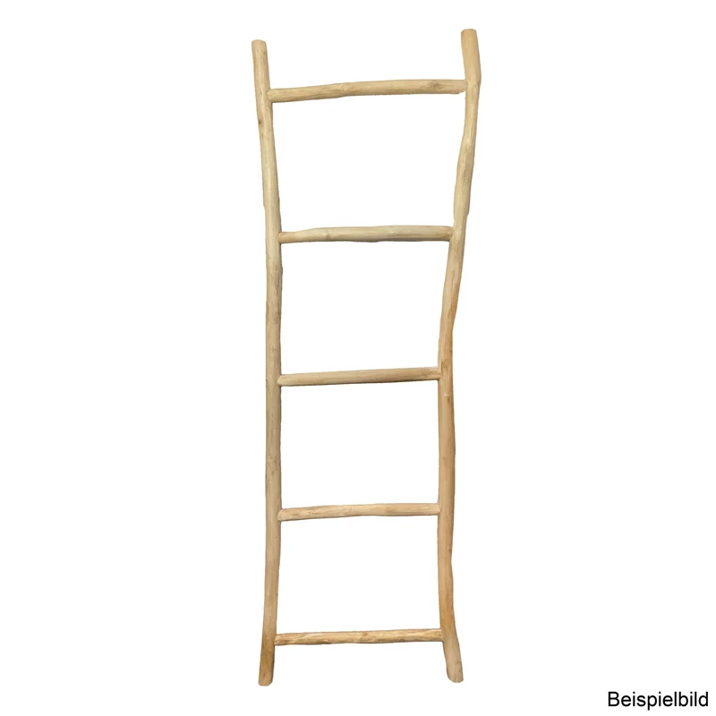 Deko-Leiter KEPALA ca. H150cm Natural Teak Handtuchhalter Kleiderständer