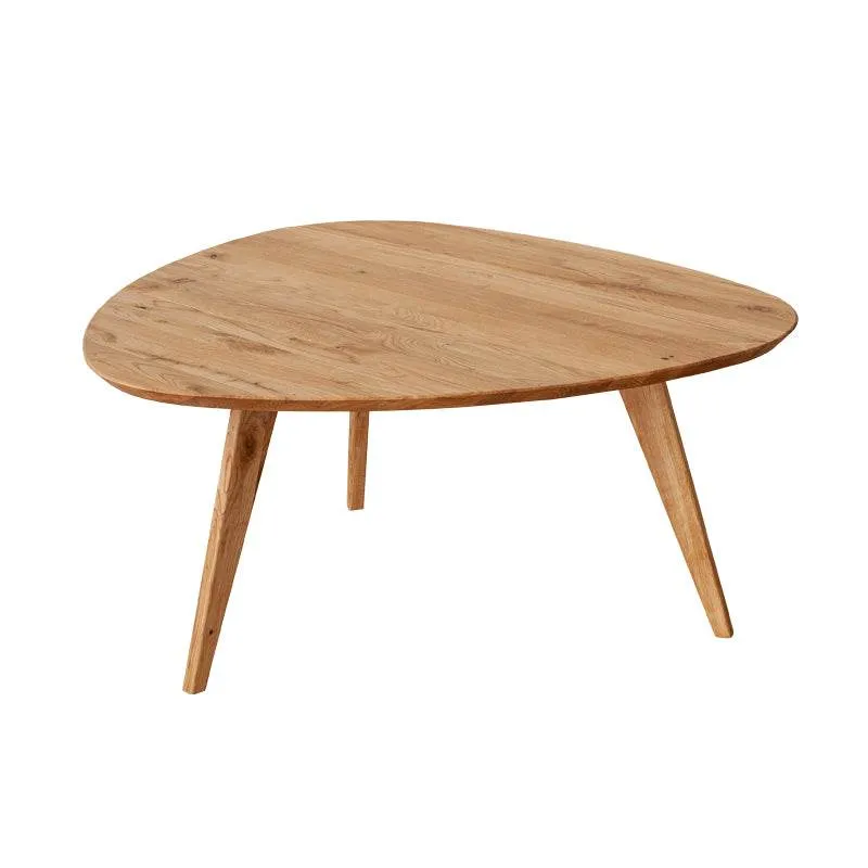 Minimalistischer Couchtisch aus massiver Eiche | Ovaler Beistelltisch Orbetello in zwei Größen