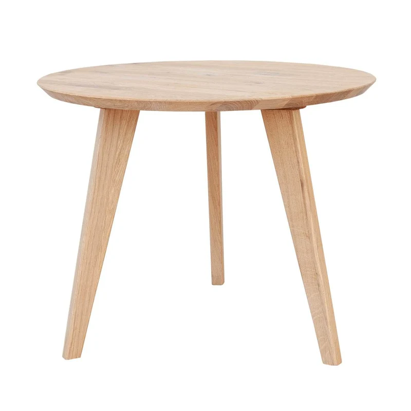 Minimalistischer Couchtisch aus massiver Eiche | Runder Beistelltisch Orbetello in drei Größen