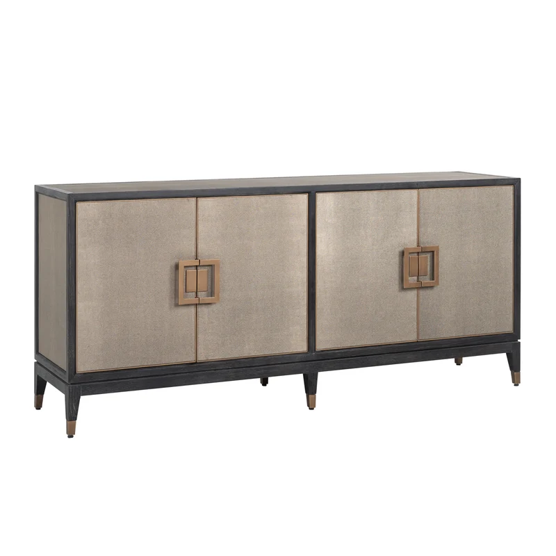 Sideboard Bloomville Brass Shagreen – Art-Deco-Design mit Soft-Close