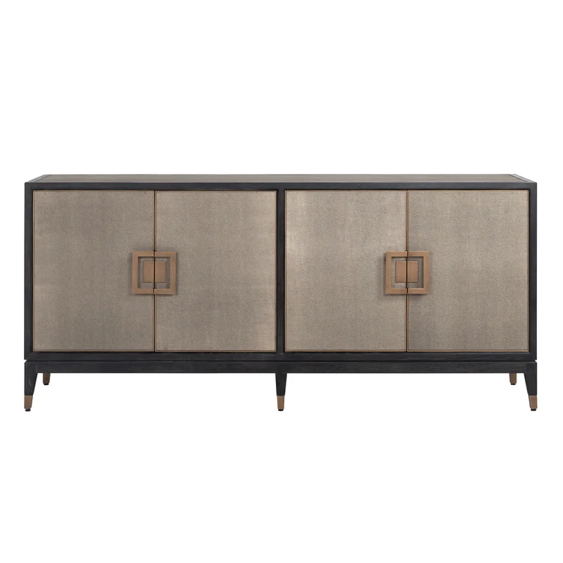 Sideboard Bloomville Brass Shagreen – Art-Deco-Design mit Soft-Close