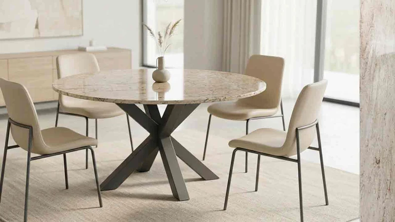 Runder Esstisch Rondo mit Granit Ivory Cream online konfigurieren