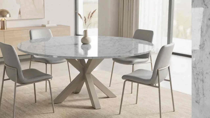 Runder Esstisch Rondo mit Bianco Carrara Marmor online konfigurieren