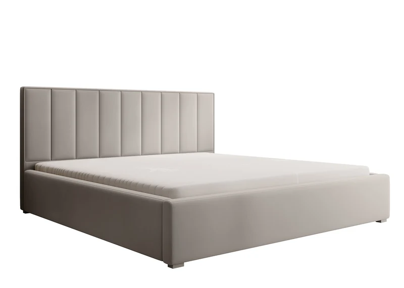 Polsterbett 200x200 cm Rinus grau-beige aus hydrophobem Stoff